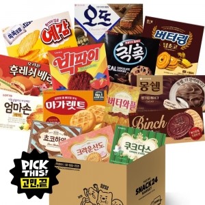 스낵24 사무실 탕비실 꽉찬 과자세트 14p