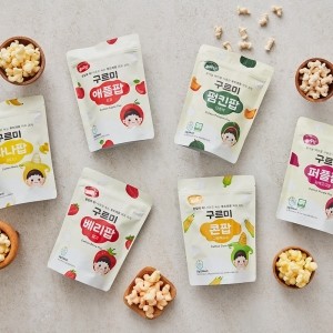 퓨어잇 구르미팝 야채 스위트 퍼프 아기과자 6가지맛 부드러운 아이간식