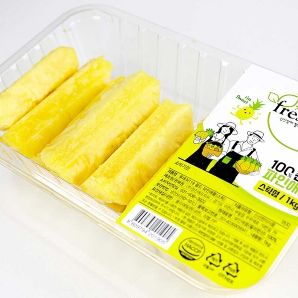CJ프레시마켓,바로먹는 후레쉬119 골드 파인애플 1kg(스틱) 간편 조각과일