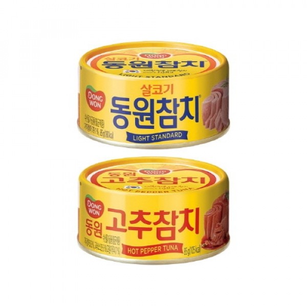 ★타임특가★ [동원] 라이트 스탠다드 참치 85g 6캔 + 고추참치 85g 6캔