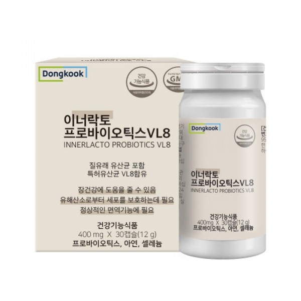 ★타임특가★ [동국헬스케어] 이너락토 질유래 유산균 프로바이오틱스 VL8 (400mg*30캡슐)