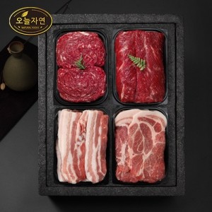 [롯데ON PB] 한우한돈 혼합세트 1.6kg (불고기+국거리+삼겹살+목살/팩당 400g)