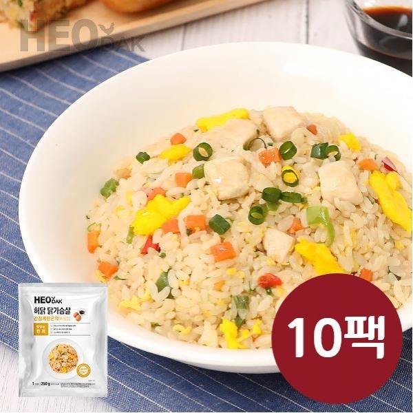 CJ프레시마켓,[임박특가 ~6월12일] 허닭 닭가슴살 계란 곤약볶음밥 250g*10팩