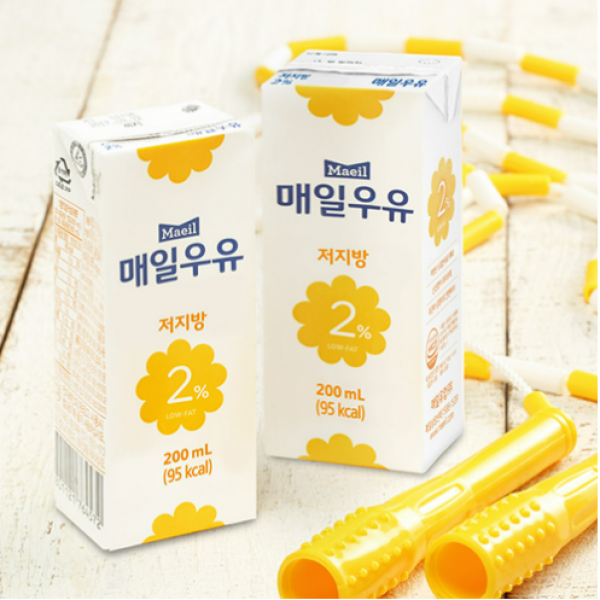 CJ프레시마켓,매일우유 저지방 2% 200ml 2박스(48개)