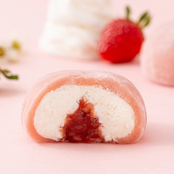 CJ프레시마켓,[쿠캣메이드] 딸기쏙우유 찹쌀떡 540g(9개입) x 2팩