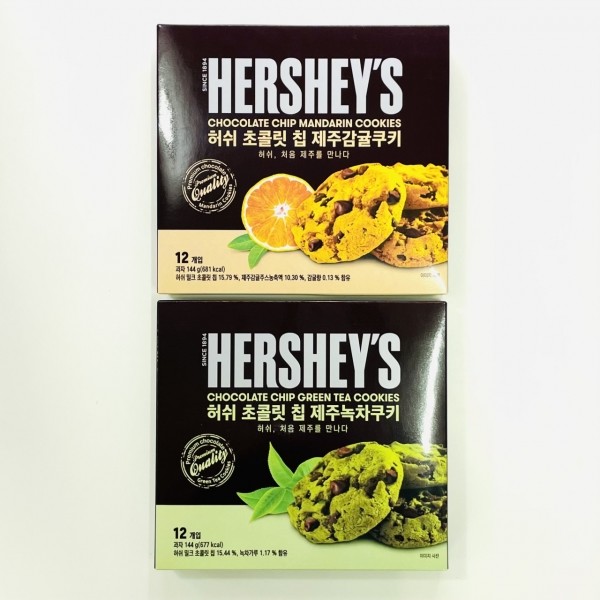 CJ프레시마켓,제주 허쉬 초콜릿칩쿠키 12개입 샌드위치쿠키 3박스 감귤 녹차 초코칩 오레오 칙촉 웨하스