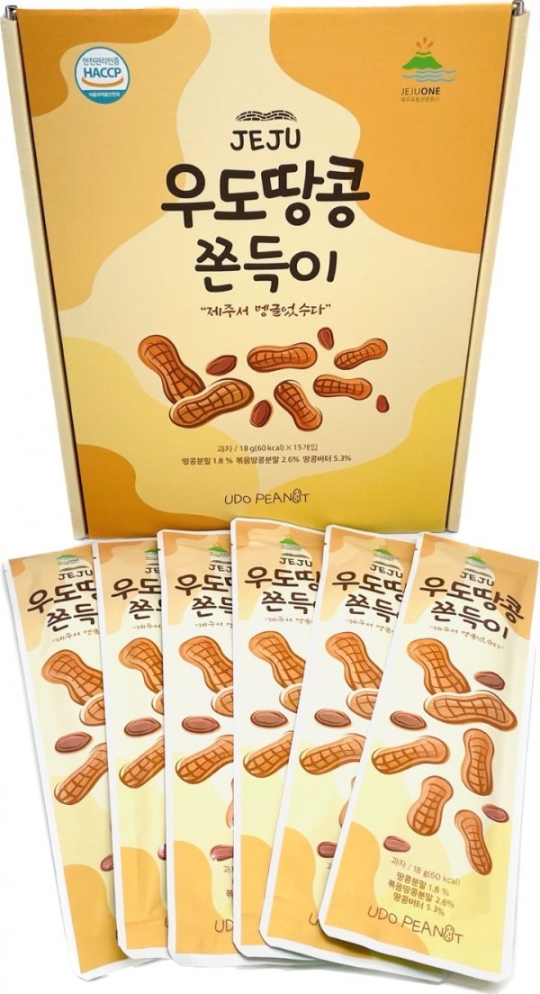 CJ프레시마켓,제주 우도땅콩 쫀득이 18g x 15개입