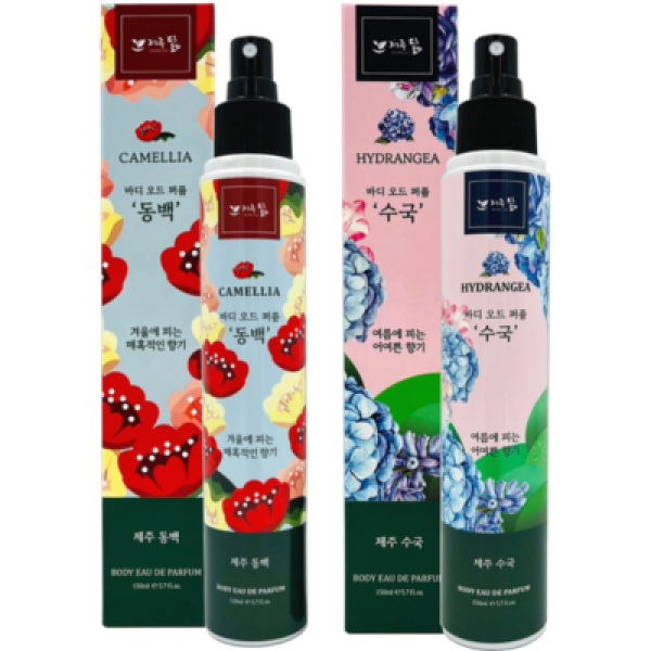 CJ프레시마켓,제주닮 바디 오드퍼퓸 150ml 2종 동백 수국 바디향수 바디미스트 PERFUME