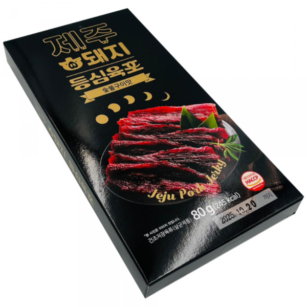CJ프레시마켓,제주 돼지 등심 육포 숯불구이맛 80g 주전부리 건어물 안주 혼술 간식