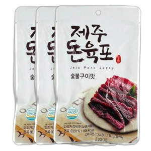 제주 돈육포 숯불구이맛 30g x 3개입 세트 주전부리 건어물 안주 혼술 간식