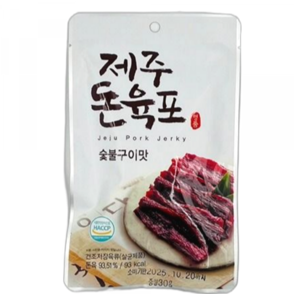 CJ프레시마켓,제주 돈육포 숯불구이맛 30g x 3개입 세트 주전부리 건어물 안주 혼술 간식