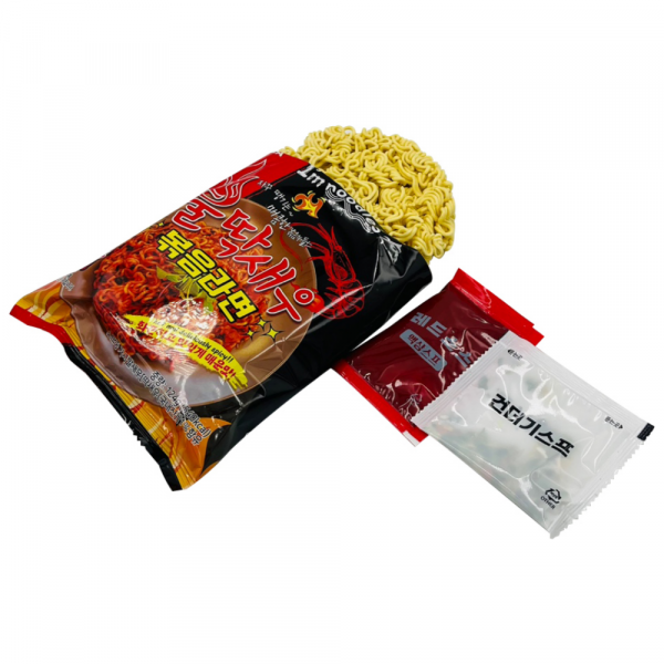CJ프레시마켓,제주 불딱새우 볶음라면 오리지날 124g x 4개입 번들형 탕비실 봉지라면 매운라면