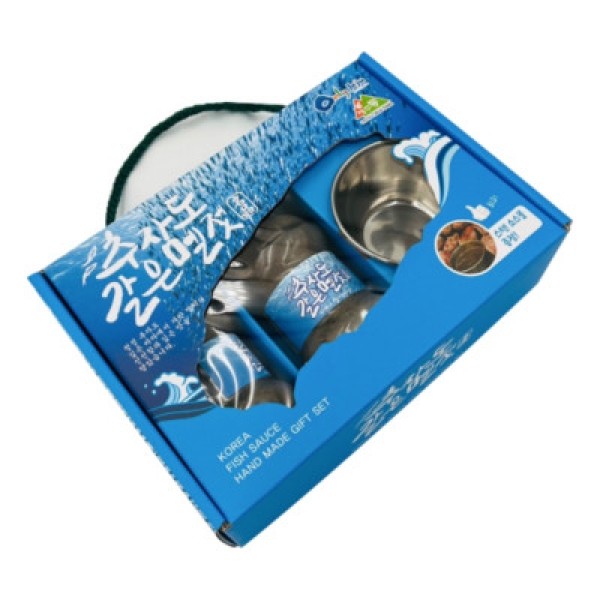 CJ프레시마켓,제주 추자도 갈은 멜젓 선물세트 150ml x 2개입 + 스텐볼 휴대용 캠핑용 삼겹살 소스 국산양념