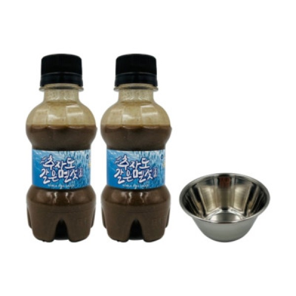 CJ프레시마켓,제주 추자도 갈은 멜젓 선물세트 150ml x 2개입 + 스텐볼 휴대용 캠핑용 삼겹살 소스 국산양념
