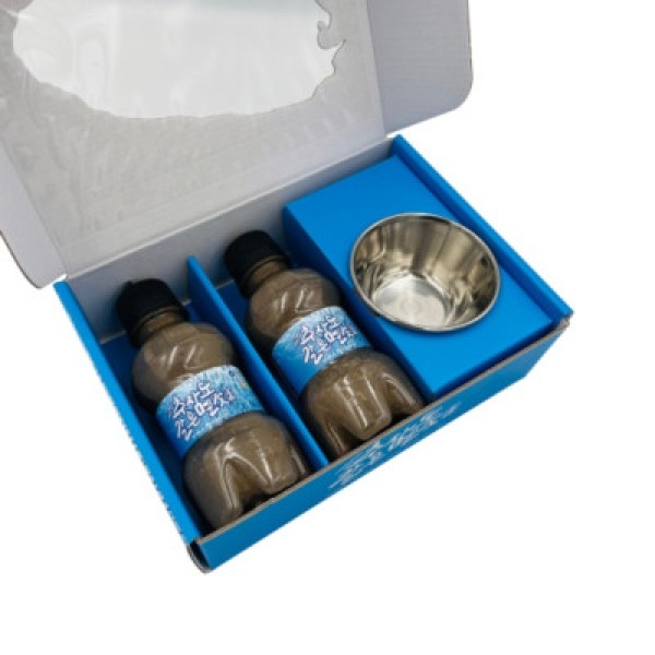 CJ프레시마켓,제주 추자도 갈은 멜젓 선물세트 150ml x 2개입 + 스텐볼 휴대용 캠핑용 삼겹살 소스 국산양념