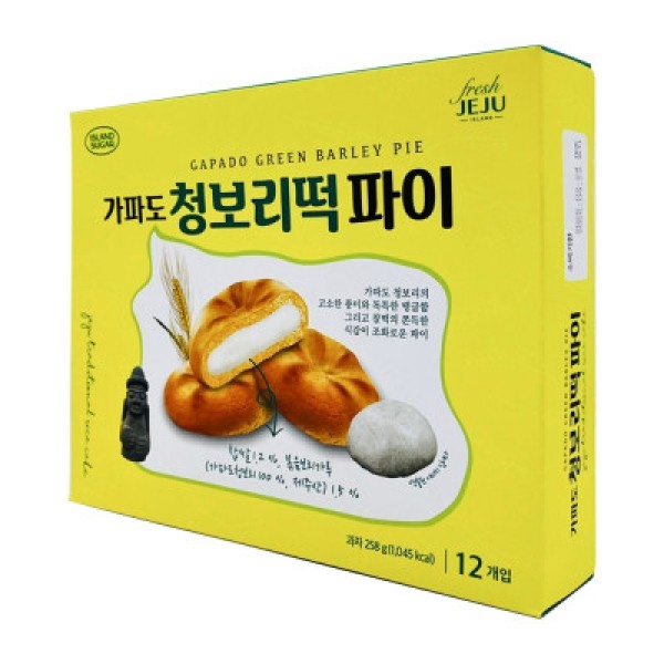 CJ프레시마켓,제주 가파도 청보리떡 파이 258g 12개입 쿠키 타르트 과자 사무실간식 여행 선물 기념품