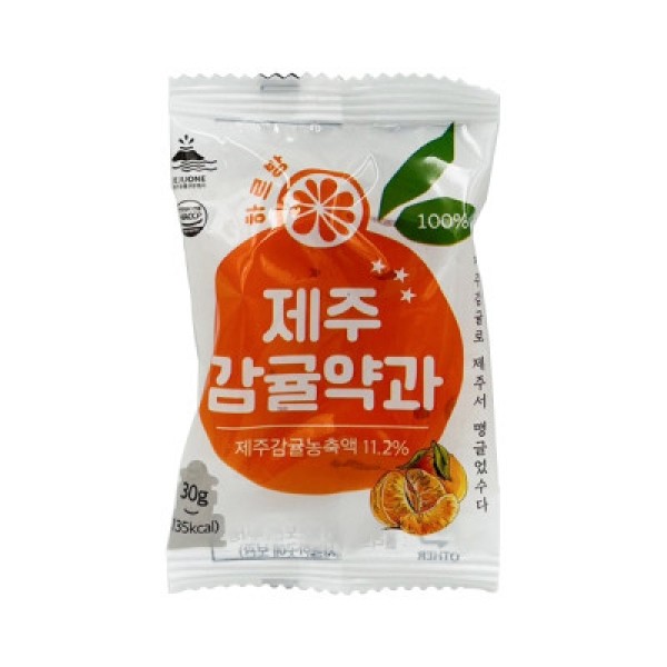 CJ프레시마켓,하르방 제주 감귤 약과 30g x 6개입 전통한과 기념품 특산품 간식