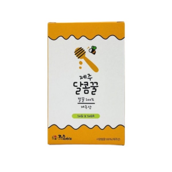 CJ프레시마켓,제주 달콤꿀 300g 사양벌꿀 허니스틱 개별포장 일회용 여행선물 답례품 국내산