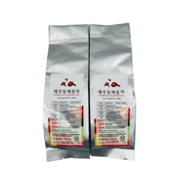 CJ프레시마켓,제주 동백꽃차 [(4g x 8티백) x 2봉입] 특산물 탕비실 홈카페 여행 선물