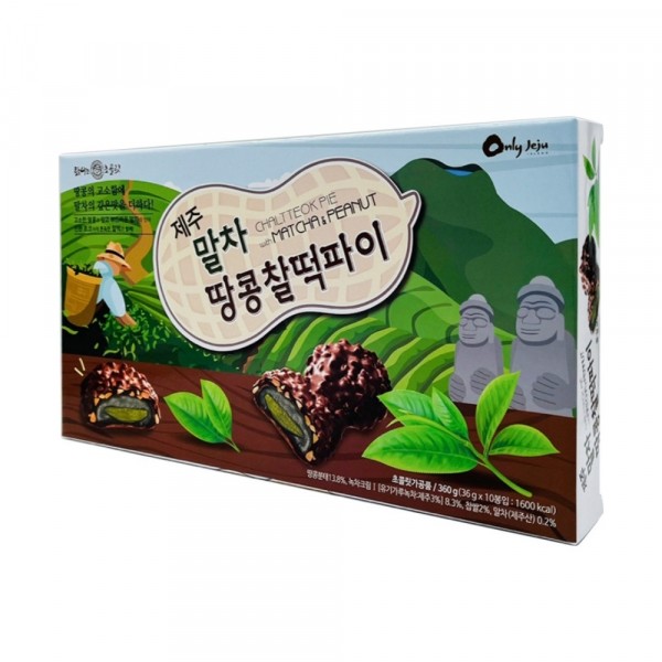 CJ프레시마켓,제주 말차 땅콩 찰떡파이 360g 36g x 10봉입 여행선물 기념품 답례품 사무실간식