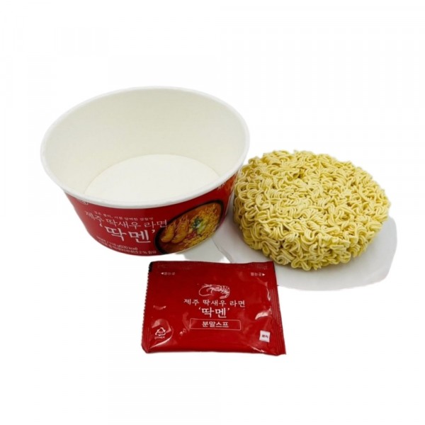 CJ프레시마켓,제주 딱새우 라면 딱멘 컵 118g 야식 여행선물 기념품 탕비실