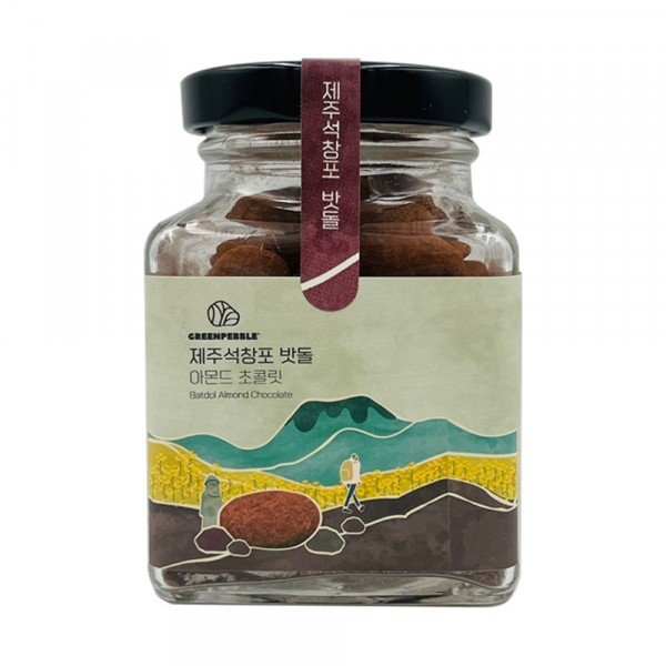 CJ프레시마켓,제주 석창포 밧돌 아몬드 초콜릿 90g 여행선물 기념품 사무실간식 답례품