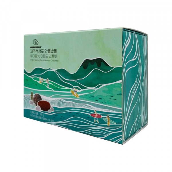 CJ프레시마켓,제주 석창포 밧돌,안돌 헤이즐넛,아몬드 초콜릿 2종세트 180g 여행선물 기념품 사무실간식